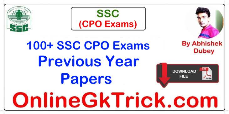 SSC CPO Previous Year Paper Free PDF
